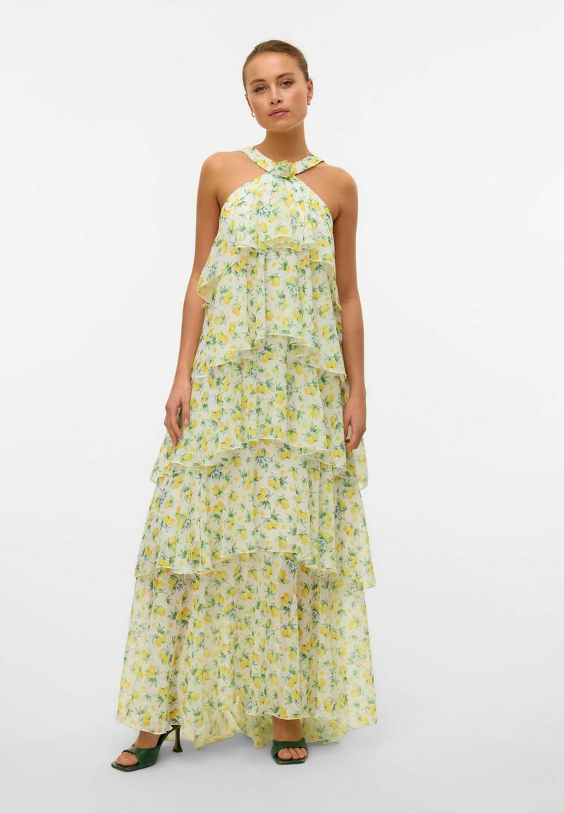 Vero Moda - FELICIA RUFFLE - Gallakjole - star white, Forstør