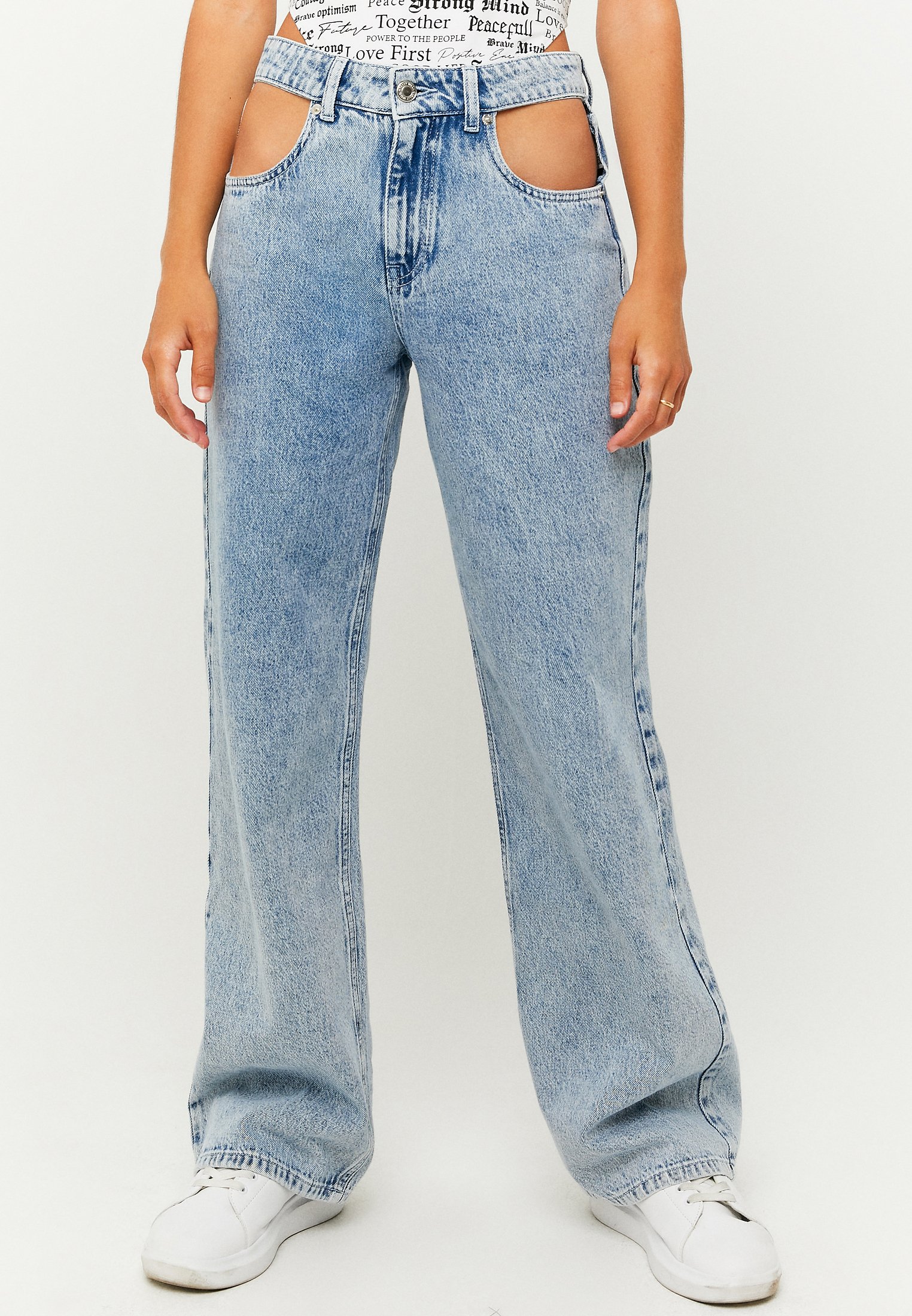 Abbigliamento 5ssPQ TALLY WEiJL HIGH WAIST - Jeans a zampa - blu013/denim délavé Abbigliamento 5ssPQ TALLY WEiJL HIGH WAIST - Jeans a zampa - blu013/denim délavé