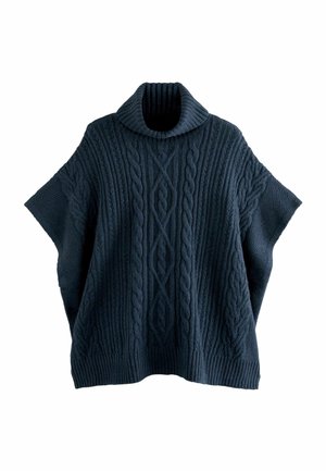 ROLL NECK PONCHO - Viitta - navy