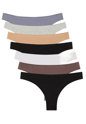 7 PACK - Perizoma - 1x Black, 1x Light Grey, 1x White, 1x Nude, 2x White, 1x Blue