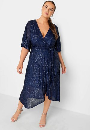 EMBELLISHED DOUBLE WRAP  - Cocktailjurk - navy