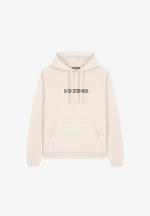 LA COLLECTIONNEUSE EMBROIDERY UNISEX OVERSIZE - Sweat à capuche - off white