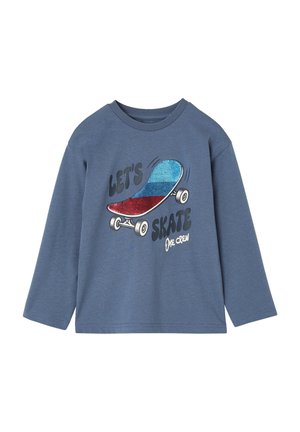 Vertbaudet, VERTBAUDET SHIRT MIT WENDEPAILLETTEN JUNGEN - Long sleeved top - mittelblau