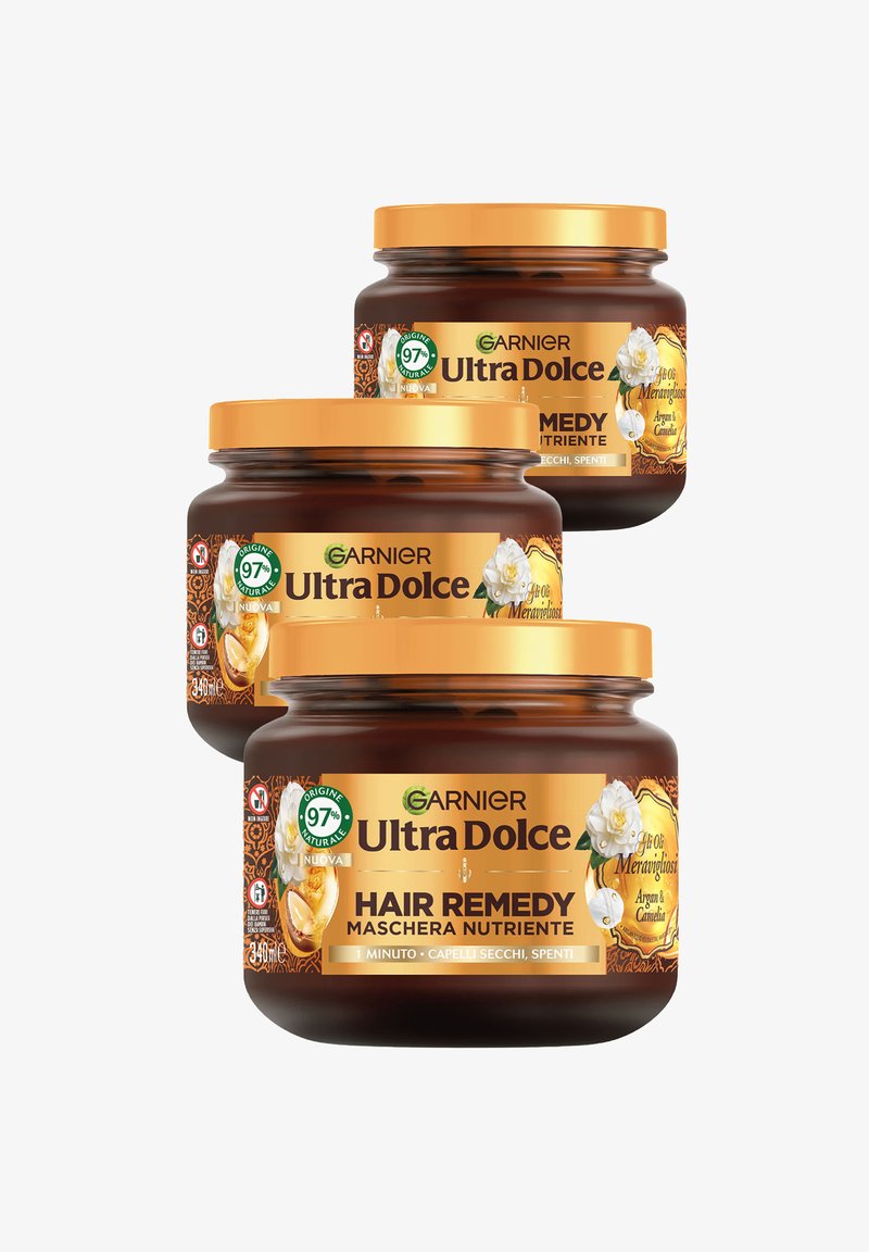 Garnier - ULTRA DOLCE GLI OLI MERAVIGLIOSI MASCHERA NUTRIENTE HAIR REMEDY 340 ML - 3 PACK - Maschera per capelli, Ingrandire