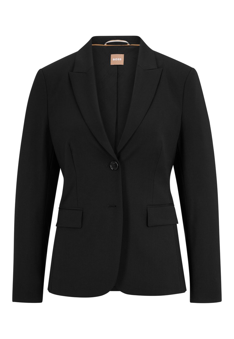 Blazer Femme Hugo Boss En Laine Noire - Taille EU 42, Coupe Serrée, Style Affaires - Occasion Très Bon état