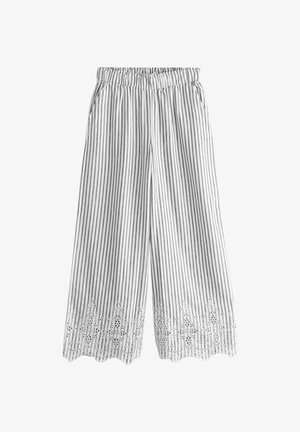 Next, STRIPE BRODERIE WIDE LEG - Broek - blue white