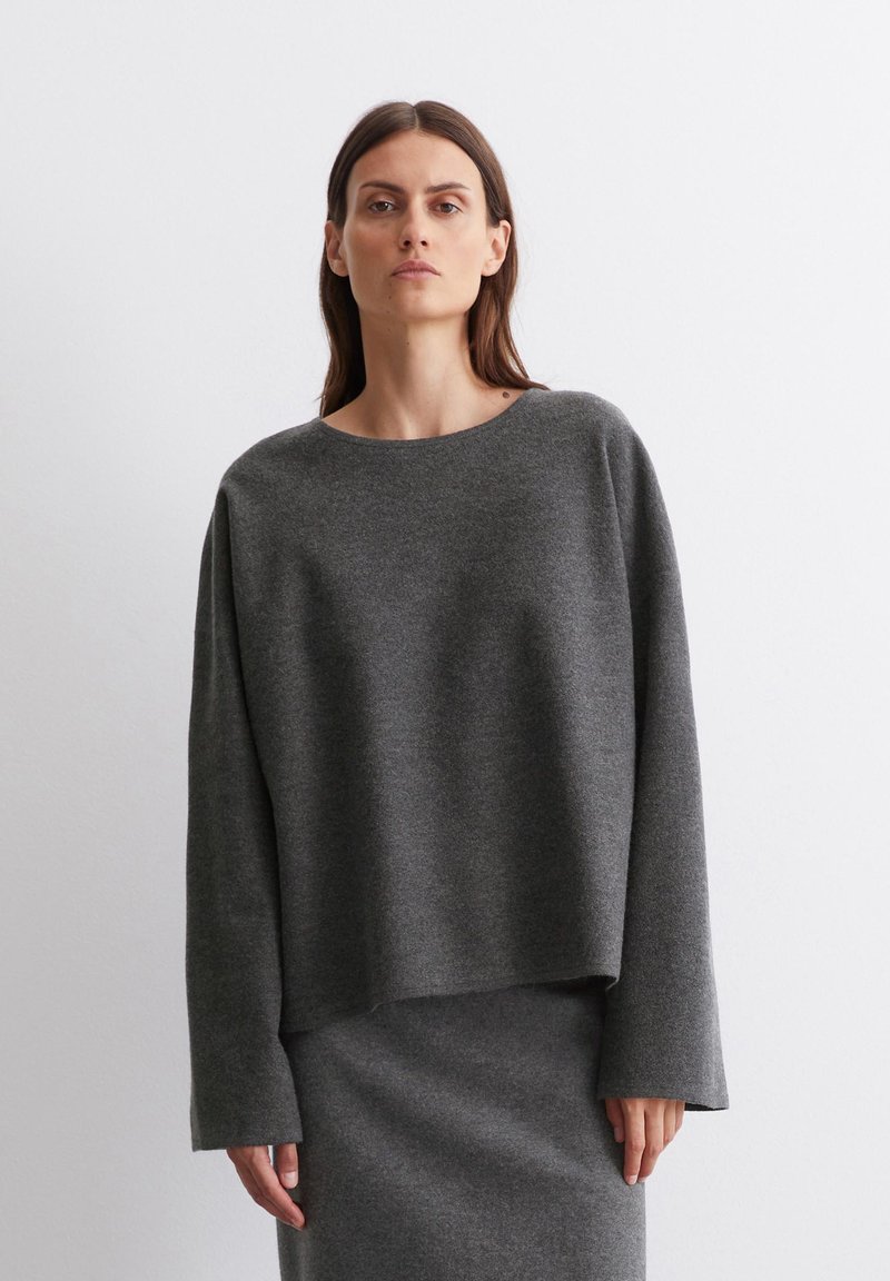 Marc O'Polo LONGSLEEVE ROUNDNECK - Strickpullover - deep grey melange