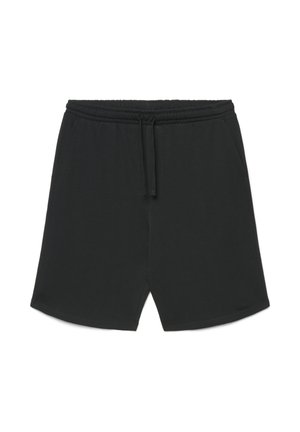 Pantaloncini casual neri con vita elastica e coulisse, dotati di tasche laterali e vestibilità comoda.