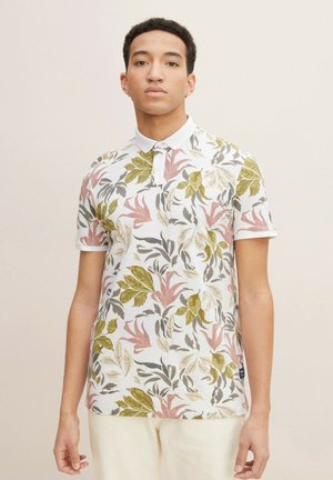 Polo - white airy leaves print