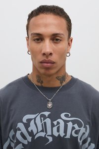 OVAL HEART PENDANT NECKLACE UNISEX - Náhrdelník - silver-coloured