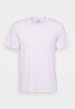 Light purple cotton t-shirt with a round neckline and short sleeves. Features a simple design with no patterns or accents.
