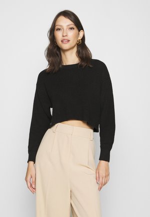 HIGH CROPPED JUMPER - Pullover - black