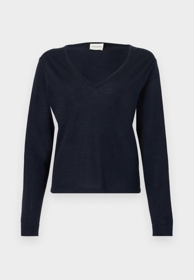 CLOSED V NECK LONG SLEEVE - Strikkegenser - dark night