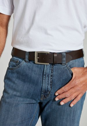 ANTIQUE SILVER BUCKLE - Belt - mahogany brown