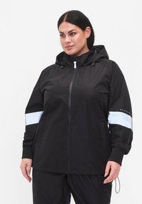 Active by Zizzi - WITH REFLECTIVE DETAILS - Regenjacke / wasserabweisende Jacke - black w reflex Thumbnail-Bild 1