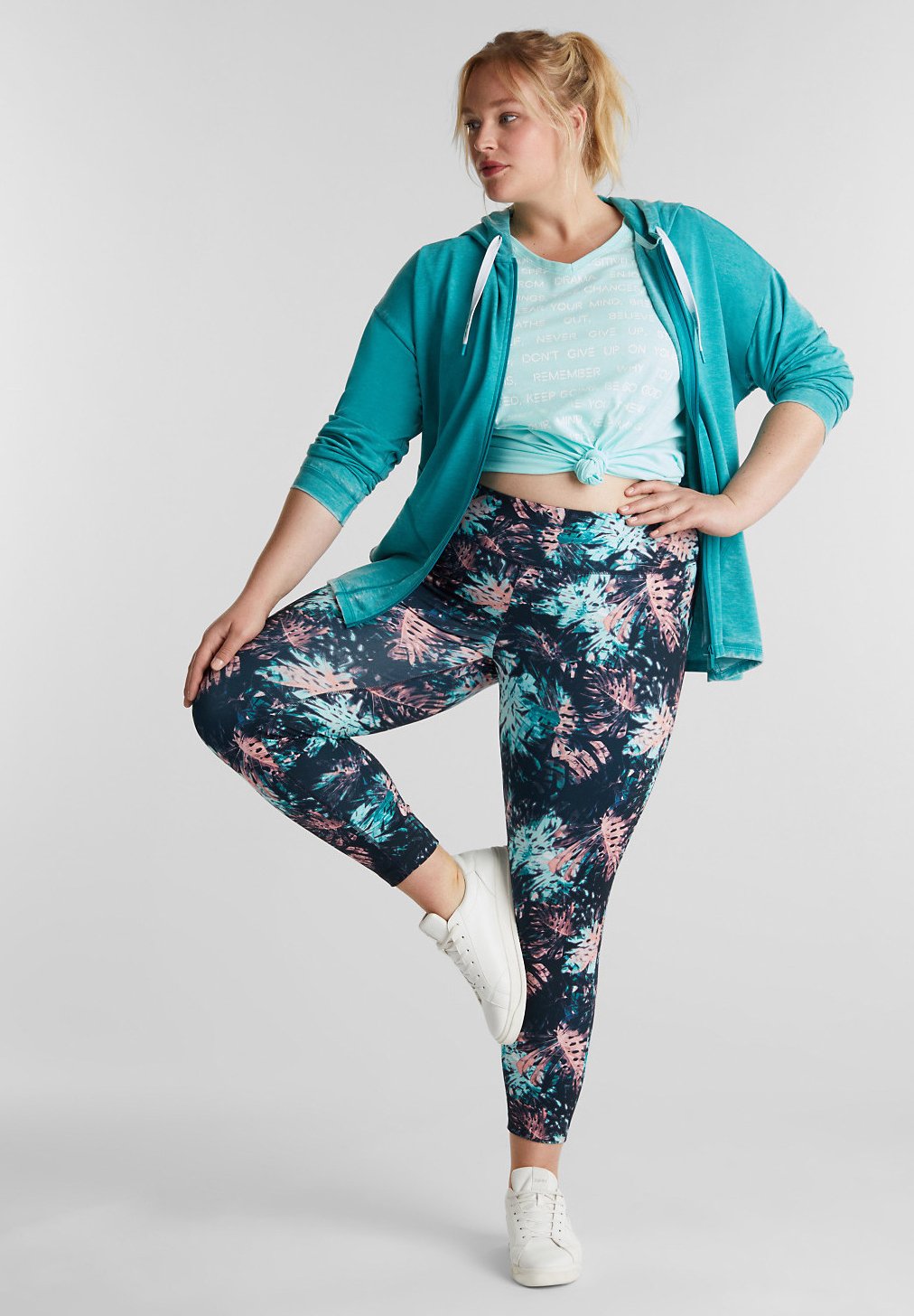 Huvtröja med dragkedja TEAL GREEN Huvtröja med dragkedja TEAL GREEN
