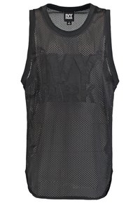 Sort ærmeløs mesh sports tank top med "IVY PARK" trykt med store bogstaver på forsiden.