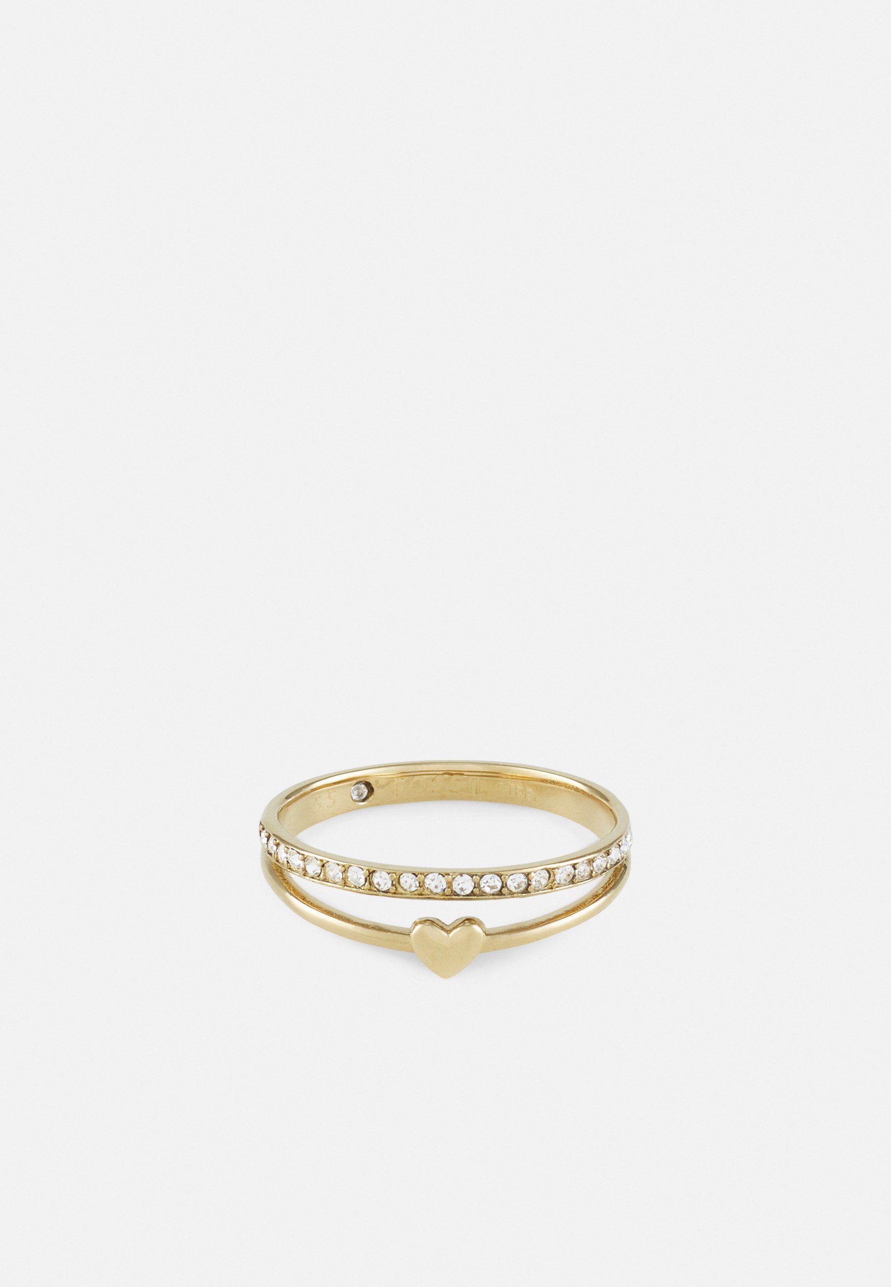 Fossil Damen Ring – Goldfarbener Edelstahl, Poliert, Einfaches Band-Design