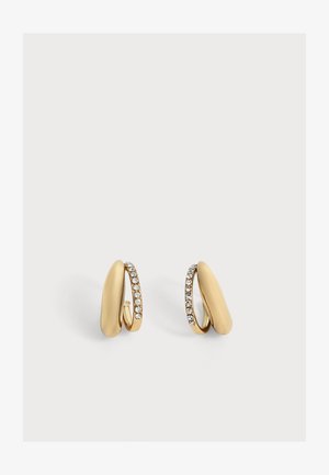 DKNY, PUFFY PAVE SPLIT HOOP - Σκουλαρίκια - gold-coloured