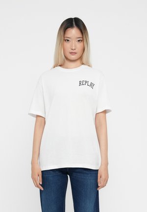 CREW NECK LOGO - Apdrukāts T-krekls - white