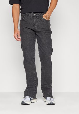 YOURTURN SLIM STRAIGHT FIT UNISEX  - Prigludę džinsai - black denim