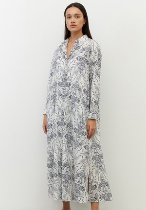 IN CRISPY VOILE QUALITÄT - Shirt dress - white/dark blue