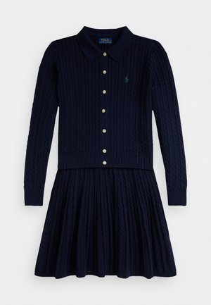 Polo Ralph Lauren COTTON POLO CARDIGAN & SKIRT SET - Jupe trapèze - cruise navy