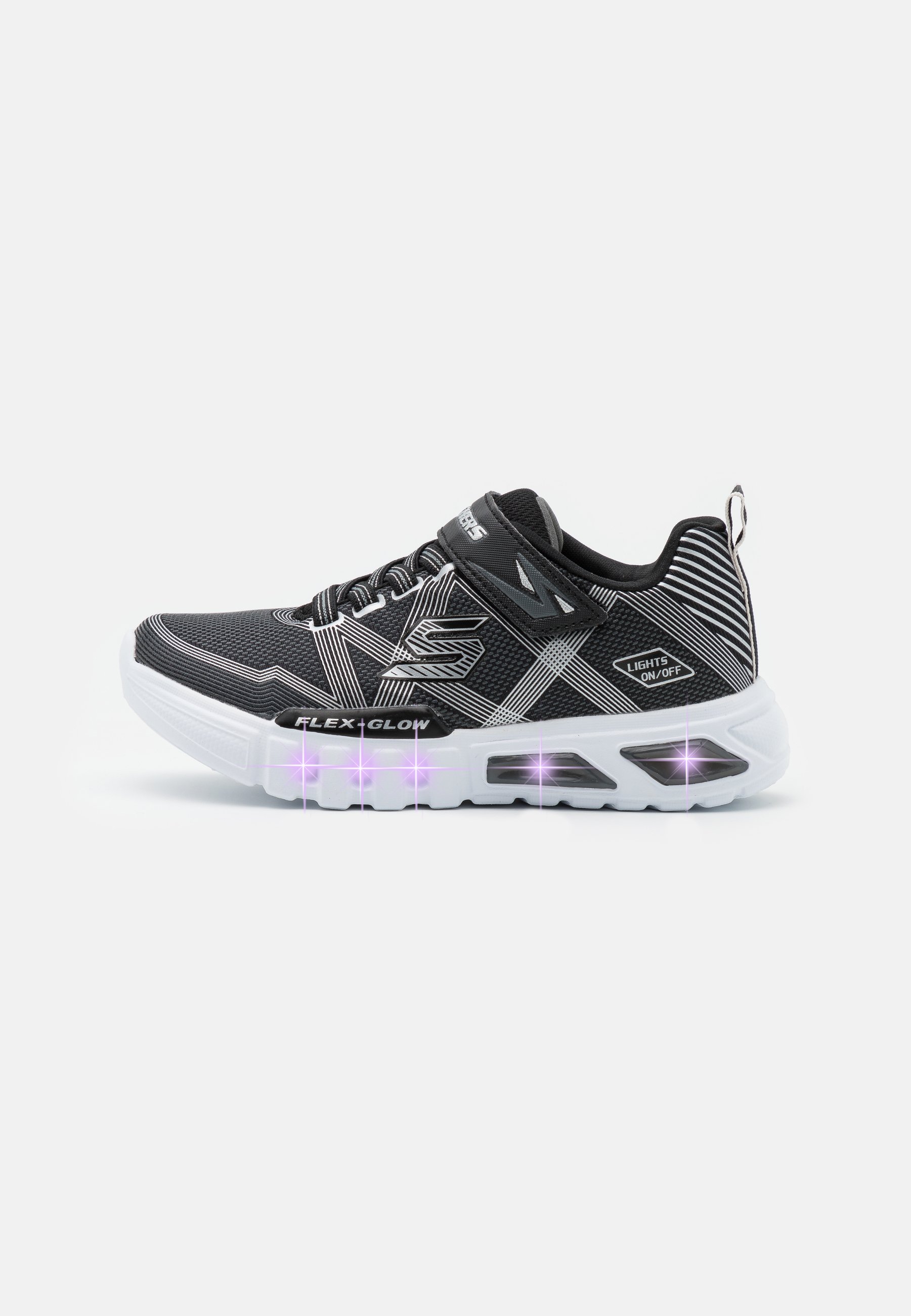 black and silver skechers