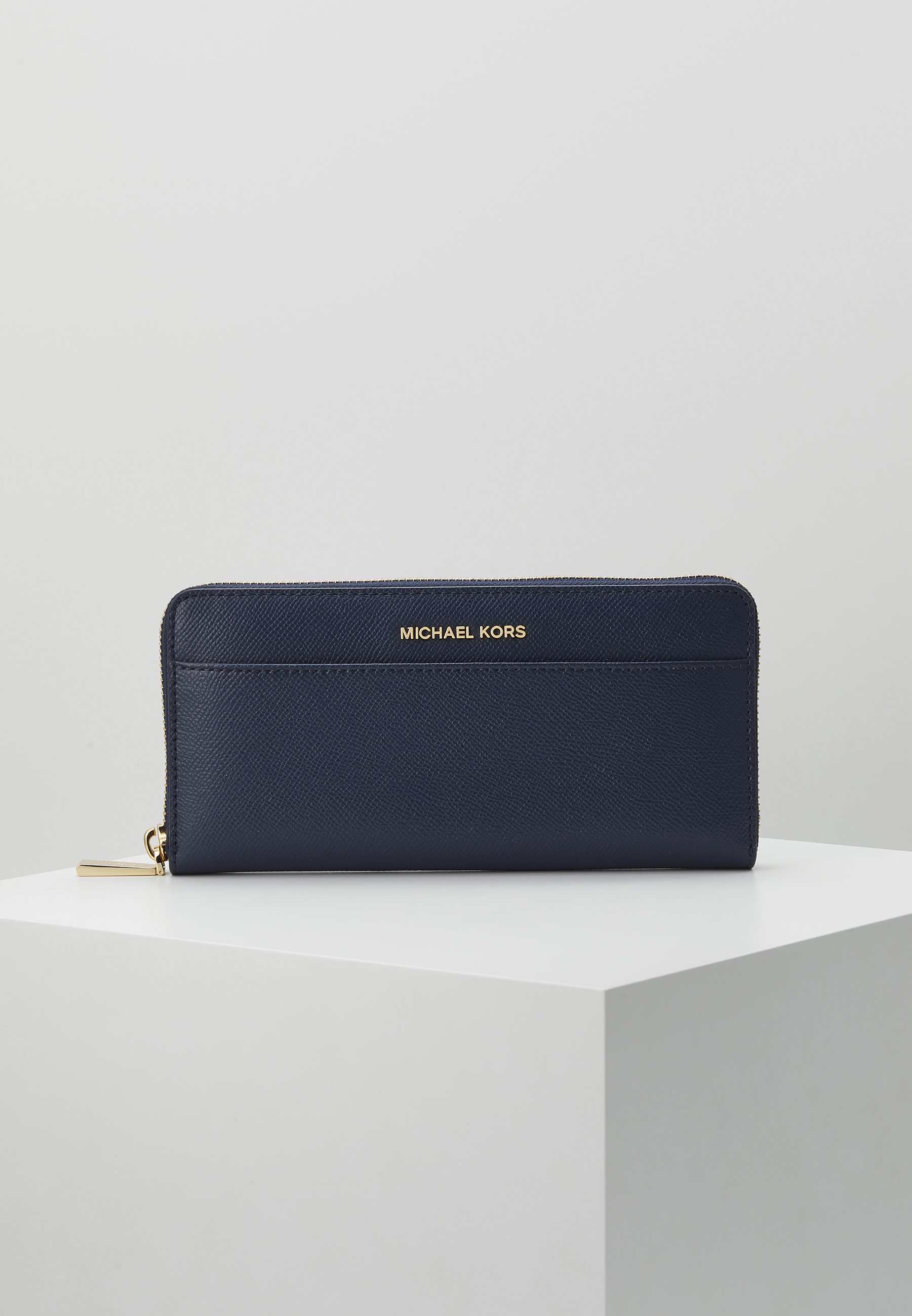 Michael Michael Kors Jet Setpocket Crossgrain Portefeuille Navy Bleu Marine Zalando Fr