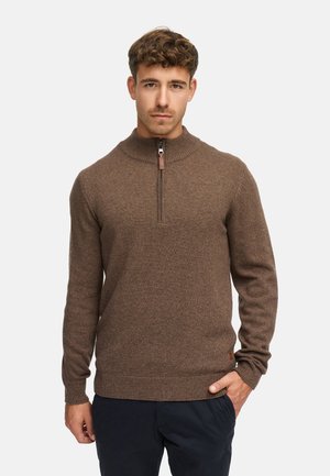 HALF-ZIP - Trui - dk brown mix