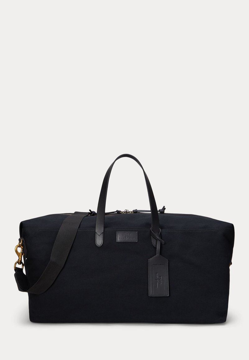Polo Ralph Lauren - LEATHER TRIM CANVAS DUFFEL - Sac week-end - black/black, Agrandir