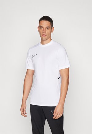Balta trumpų rankovių sportinė marškinė su apvaliame kaklu ir juodu Nike logotipu. Sukurta iš glotnaus audinio su šoniniais akcentais.