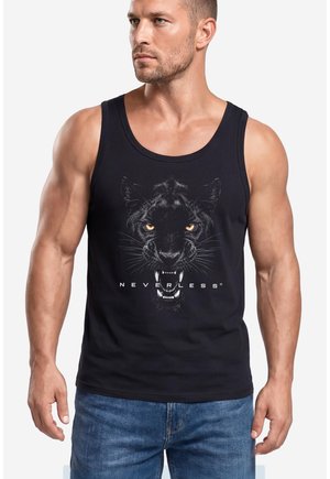 Neverless, TANKTOP HERREN MIT GRAFIK-PRINT - PANTHER - TRÄGERSHIRT - Top - schwarz
