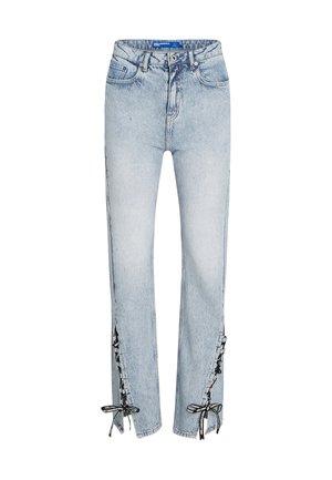 HIGH-RISE LACE-UP - Jeans Straight Leg - vintage light blue