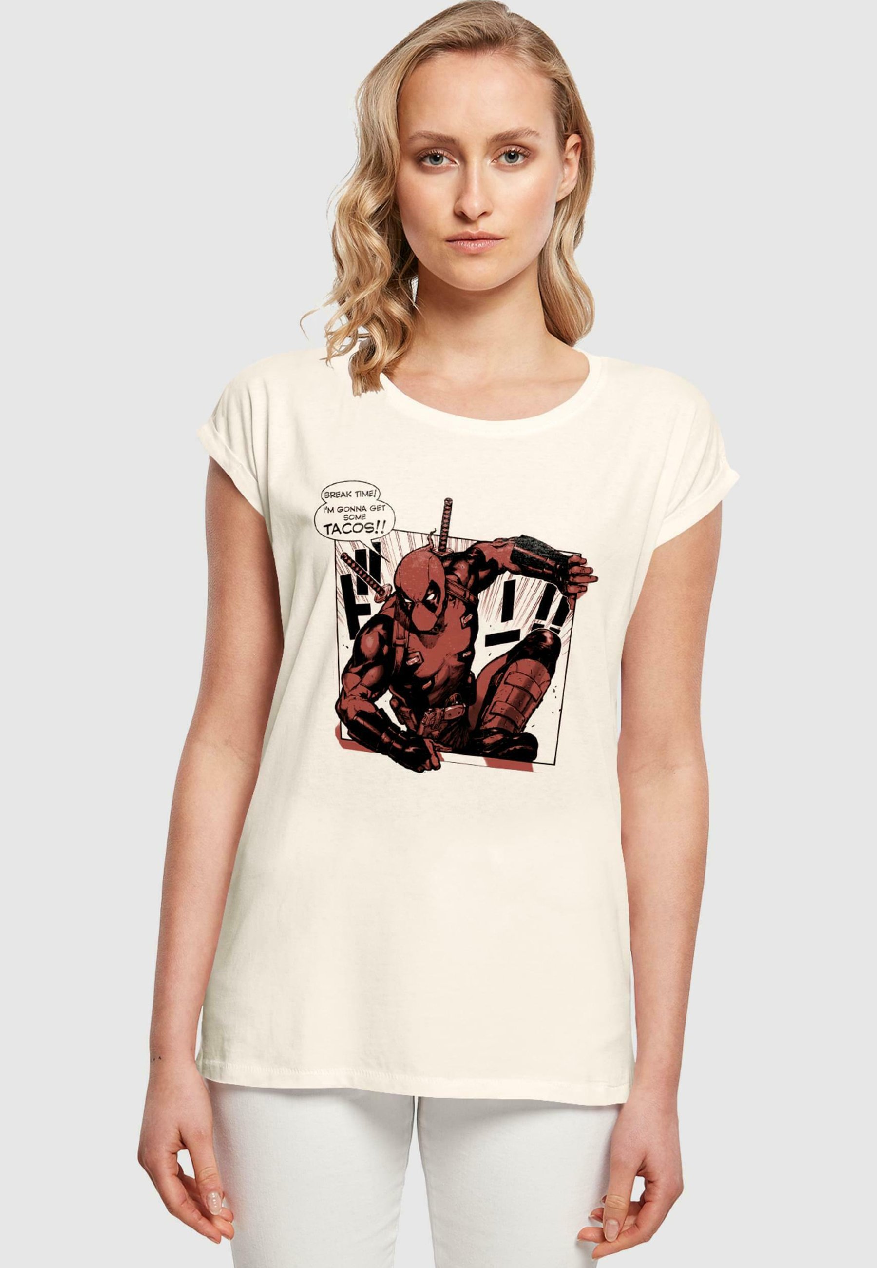 ABSOLUTE CULT DEADPOOL TACOS BREAKTIME T-shirt con stampa sand