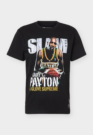 Mitchell & Ness, SLAM COVER TEE GARY PAYTON SEATTLE SUPERSONICS - Klubové oblečenie - black