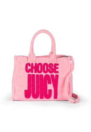Borsa a spalla in spugna rosa con due manici, caratterizzata da un testo audace "SCEGLI SUCCULENTO" in un contrastante rosa scuro. Include una tracolla rimovibile.