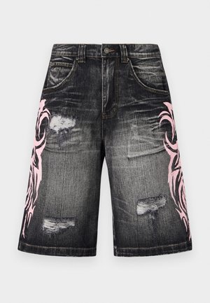 BLADE COLOSSUS JORTS UNISEX - Džinsa auduma šorti - black