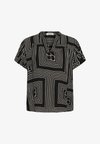 SLZAYA ARIA PRINTED BLOUSE - Μπλούζα - black monogram with oatmeal