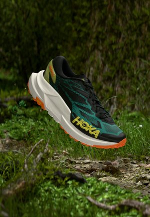 HOKA, MAFATE X - Обувки за бягане по пресечен терен - black/electric aqua