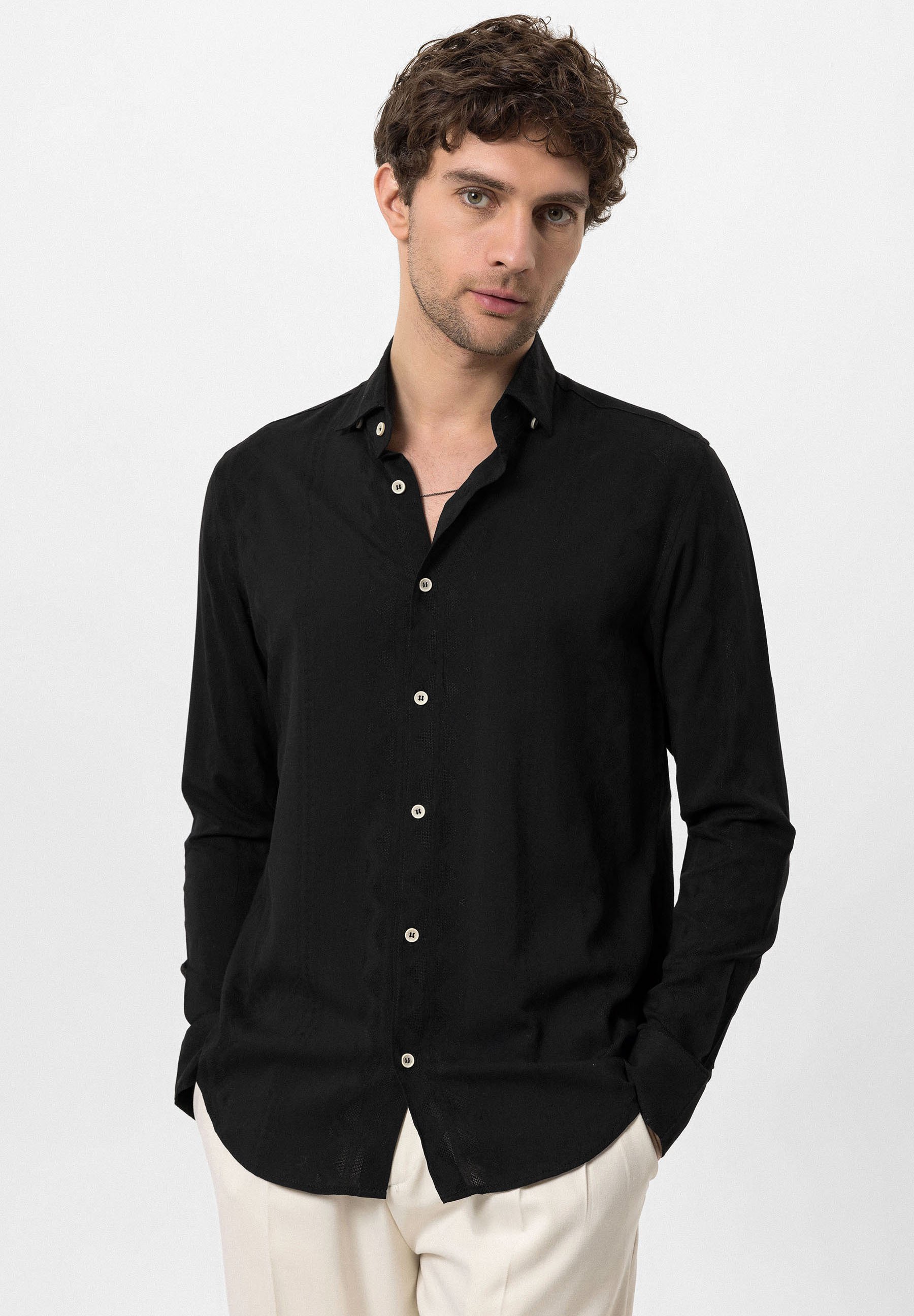 Chemise Enrico Marinelli Rose Et Noir à Carreaux - Taille L - Occasion Très Bon état - Modèle Chic