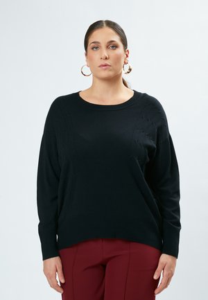 DROPPED SHOULDER - Striktrøje - black