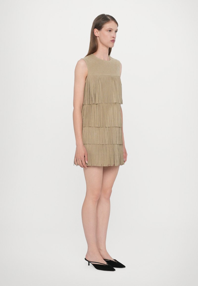 princess polly baby blue dress Michael Kors Tan & Brown Leather Belt Dress sz 2 l Michael's Luxury  Consignment – Michael's Consignment NYC main image 0