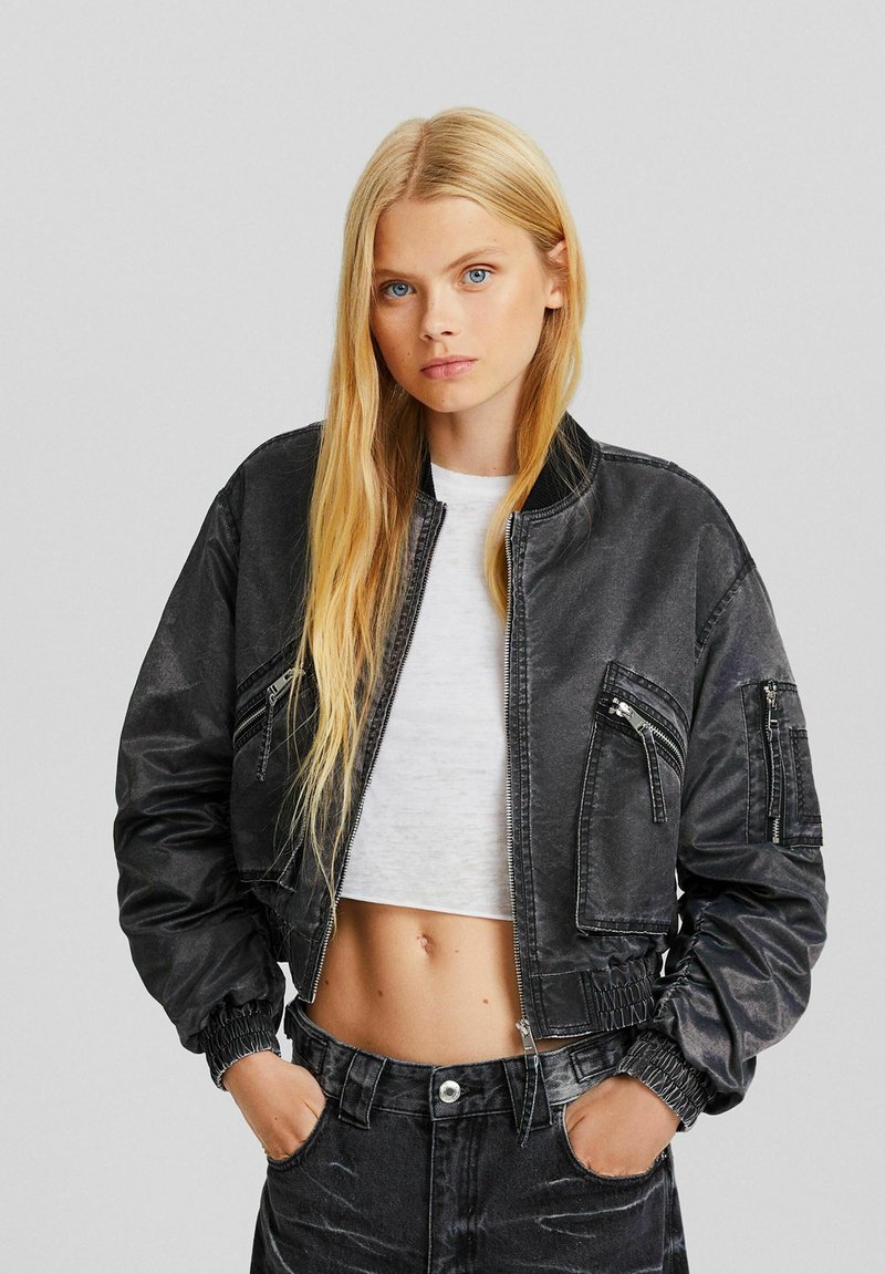 Bershka FADED Denim jacket black Zalando.ie