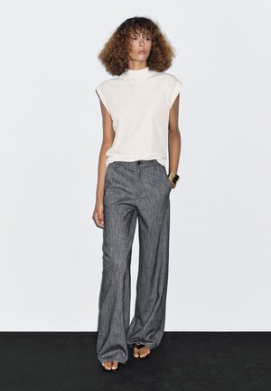MID-RISE WIDE  - Stoffhose - dark blue