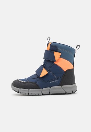 J FLEXYPER BOY ABX - Stivali da neve - navy/fluo orange