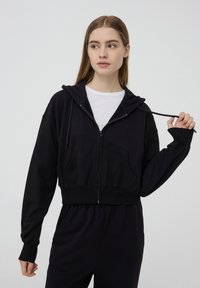 Terranova CON CAPPUCCIO - Felpa con zip - nero