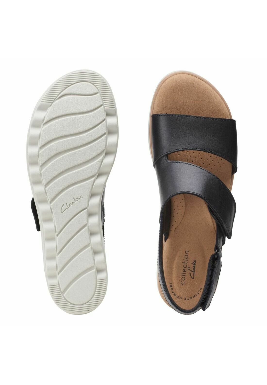 Clarks Sandalias de cuña - black leather/negro - Zalando.es