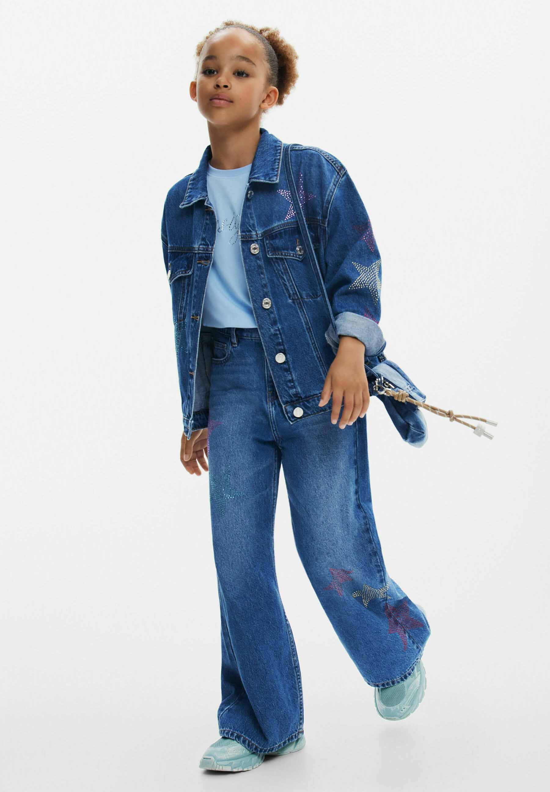 Desigual WITH RHINESTONES - Denim jacket - blue - Zalando.ie