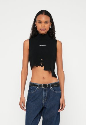 DISTRUCTED KNITTED - Topp - black